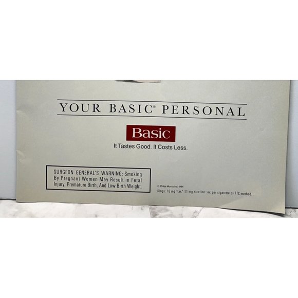 Philip Morris Basic Cigarettes Print Ad Vintage 1994 Smoking Tobacciana - Picture 5 of 6